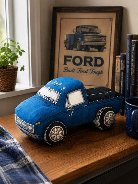 Dreamwheels Other - Dreamwheels 1965 Ford Pickup Truck Plush Stuffed Vehicle Blue Collectible Toy